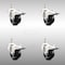 Service Caster 3 Inch 316SS Soft Rubber Wheel Swivel 1/2 Inch Threaded Stem Caster Set Lock Brake SCC-SS316TSTTL20S314-SRS-121315-4 - alternate 1